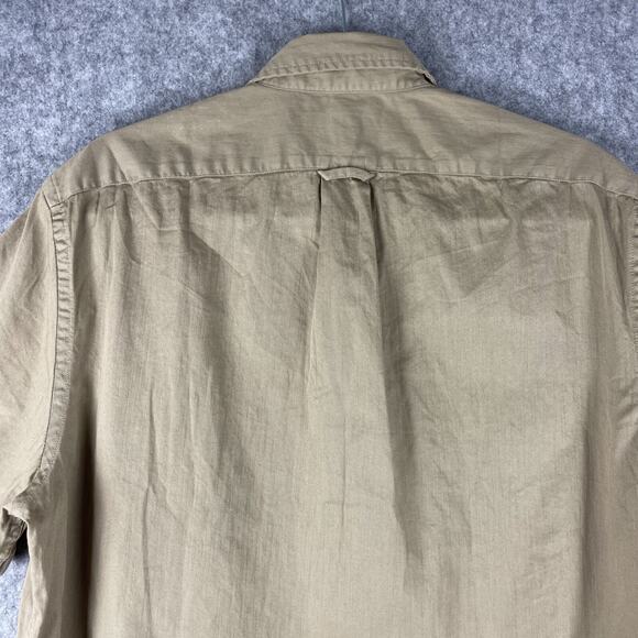 J Crew Oarsman Shirt Mens Medium Beige Button Up Cotton Twill Safari Outdoor NEW - Picture 11 of 14